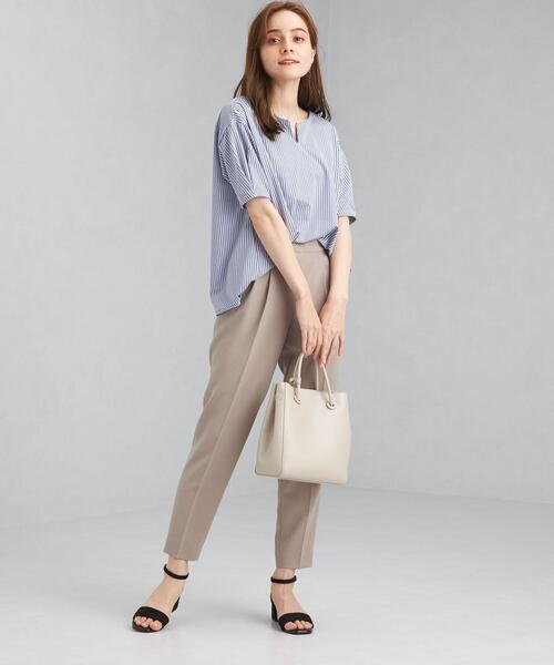 green label relaxing（グリーンレーベルリラクシング）の「サラフールⅡ タック テーパード パンツ － ウォッシャブル ー ー 防シワ ー ー ストレッチ －（その他パンツ・レディース・ブラック/モカ・44/46/40/38/42/36/34）」の12枚目の写真