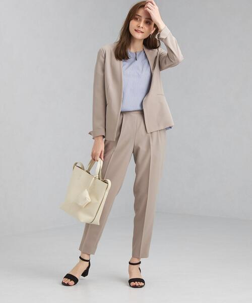 green label relaxing（グリーンレーベルリラクシング）の「サラフールⅡ タック テーパード パンツ － ウォッシャブル ー ー 防シワ ー ー ストレッチ －（その他パンツ・レディース・ブラック/モカ・44/46/40/38/42/36/34）」の13枚目の写真