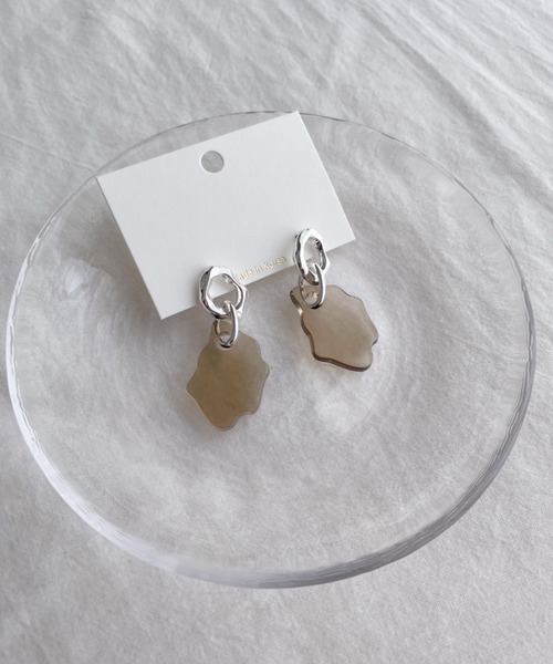 at12:03（アットイチニーゼロサン）の「クリア×メタルピアス（ピアス（両耳用）・レディース・アイボリー/ブラウン・FREE）」の10枚目の写真