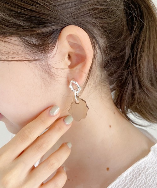 at12:03（アットイチニーゼロサン）の「クリア×メタルピアス（ピアス（両耳用）・レディース・アイボリー/ブラウン・FREE）」の9枚目の写真