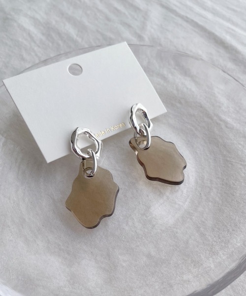 at12:03（アットイチニーゼロサン）の「クリア×メタルピアス（ピアス（両耳用）・レディース・アイボリー/ブラウン・FREE）」の11枚目の写真