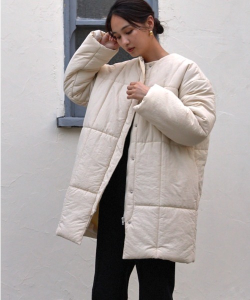 NEUNA（ヌナ）の「【襟部分取り外し可能】3wayダウンジャケット/コート（ダウンジャケット/コート・レディース・ブラック/アイボリー・FREE）」の4枚目の写真