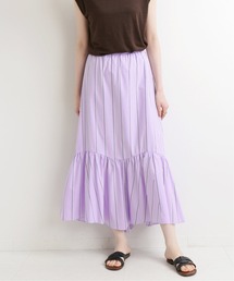 IENA | ストライプギャザーティアードスカート◆(スカート)