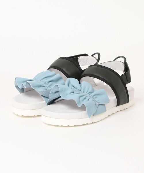 Amb(エーエムビー)の「Amb(エーエムビー) / RUFFLE SANDAL フリル レディース サンダル(サンダル・レディース・ピンク/ライトブルー・37/38/36)」の2枚目の写真