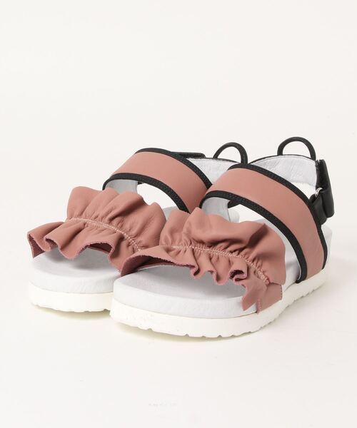 Amb(エーエムビー)の「Amb(エーエムビー) / RUFFLE SANDAL フリル レディース サンダル(サンダル・レディース・ピンク/ライトブルー・37/38/36)」の5枚目の写真