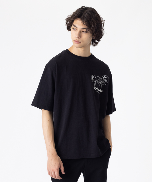 Mark Gonzales（マーク・ゴンザレス）の「【Mark Gonzales / マークゴンザレス】 別注 モノクロ バックプリント Tシャツ（Tシャツ/カットソー・メンズ・ホワイト/ブラック/ベージュ/ライラック・46/48）」の9枚目の写真