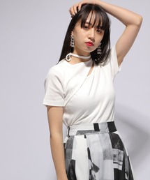 HARE | アシメネックデザインスリットＴ(HARE)(Tシャツ/カットソー)