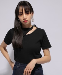 HARE | アシメネックデザインスリットＴ(HARE)(Tシャツ/カットソー)