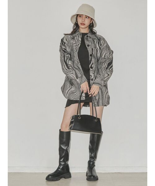 EMODA（エモダ）の「ウェーブジャガードバルキーシャツ（ブルゾン・レディース・ブラック/その他/その他1・FREE）」の19枚目の写真