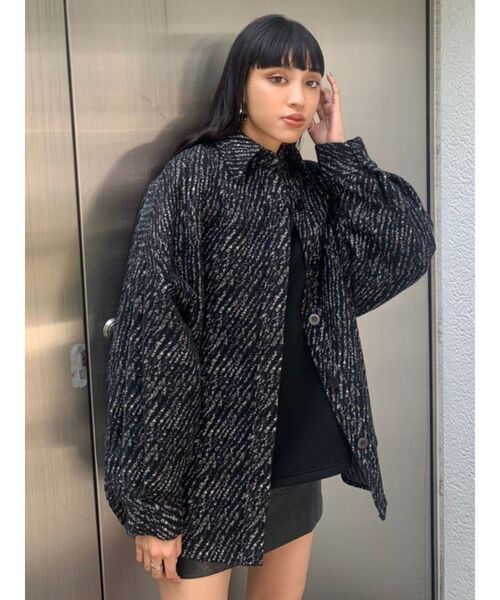 EMODA（エモダ）の「ウェーブジャガードバルキーシャツ（ブルゾン・レディース・ブラック/その他/その他1・FREE）」の12枚目の写真