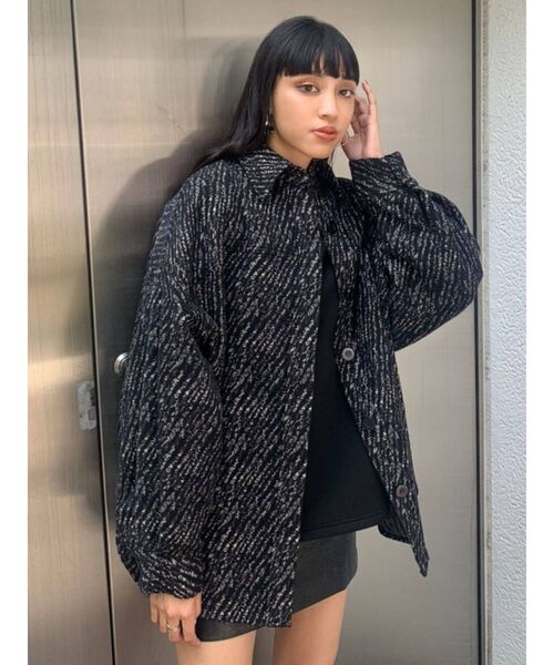 EMODA（エモダ）の「ウェーブジャガードバルキーシャツ（ブルゾン・レディース・ブラック/その他/その他1・FREE）」の8枚目の写真