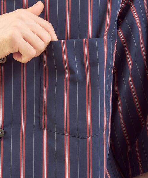 green label relaxing by 風早ゆうた（グリーンレーベルリラクシングバイカゼハヤユウタ）の「＜風早ゆうた（WEARISTA）×green label relaxing＞ブリティッシュ ストライプ 5分袖 オープンカラー シャツ（シャツ/ブラウス・メンズ・ダークグリーン/ネイビー・MEDIUM/LARGE）」の22枚目の写真