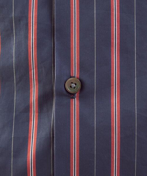 green label relaxing by 風早ゆうた（グリーンレーベルリラクシングバイカゼハヤユウタ）の「＜風早ゆうた（WEARISTA）×green label relaxing＞ブリティッシュ ストライプ 5分袖 オープンカラー シャツ（シャツ/ブラウス・メンズ・ダークグリーン/ネイビー・MEDIUM/LARGE）」の9枚目の写真