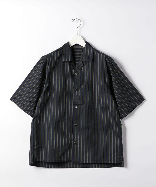 green label relaxing by 風早ゆうた（グリーンレーベルリラクシングバイカゼハヤユウタ）の「＜風早ゆうた（WEARISTA）×green label relaxing＞ブリティッシュ ストライプ 5分袖 オープンカラー シャツ（シャツ/ブラウス・メンズ・ダークグリーン/ネイビー・MEDIUM/LARGE）」の17枚目の写真