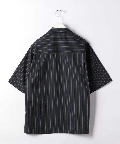 green label relaxing by 風早ゆうた（グリーンレーベルリラクシングバイカゼハヤユウタ）の「＜風早ゆうた（WEARISTA）×green label relaxing＞ブリティッシュ ストライプ 5分袖 オープンカラー シャツ（シャツ/ブラウス・メンズ・ダークグリーン/ネイビー・MEDIUM/LARGE）」の15枚目の写真