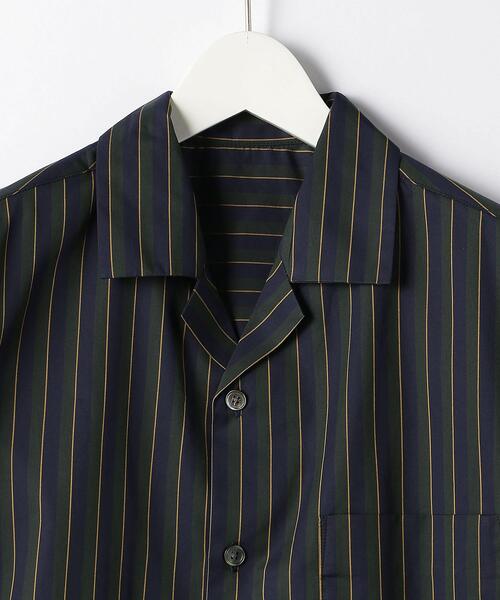 green label relaxing by 風早ゆうた（グリーンレーベルリラクシングバイカゼハヤユウタ）の「＜風早ゆうた（WEARISTA）×green label relaxing＞ブリティッシュ ストライプ 5分袖 オープンカラー シャツ（シャツ/ブラウス・メンズ・ダークグリーン/ネイビー・MEDIUM/LARGE）」の7枚目の写真