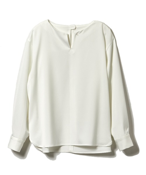 CLEARIMPRESSION (クリアインプレッション)の「キーネックブラウス(シャツ/ブラウス・レディース・ネイビー/オフホワイト/モカ・フリー)」の17枚目の写真