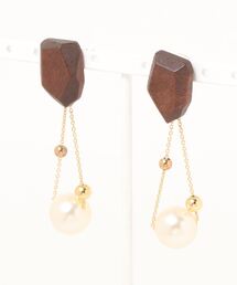 【Belle】ウッドパールボールピアス(MA)