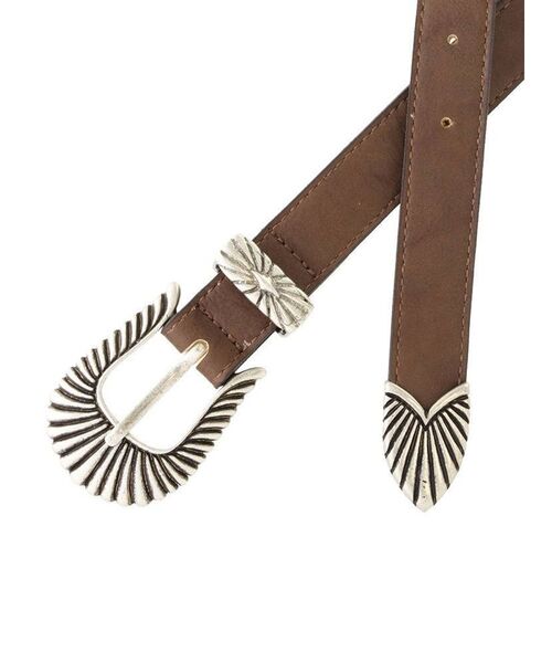 EVRIS(エヴリス)の「メタルバックルフェイクレザーベルト(ベルト・レディース・ブラック/ブラウン・FREE)」の3枚目の写真