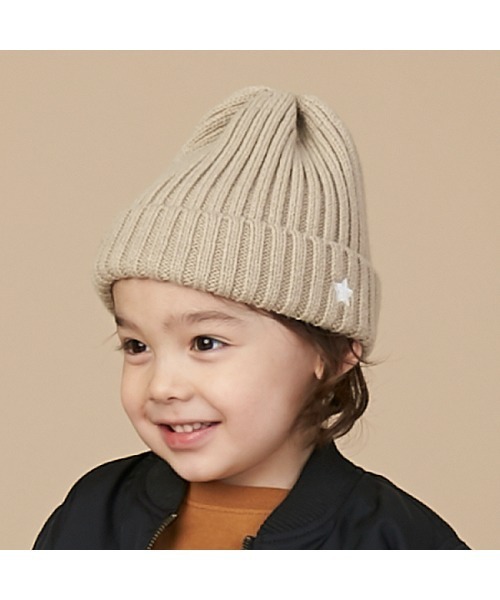 petit main(プティマイン)の「【撥水】アソートビーニー(ニットキャップ/ビーニー・キッズ・パープル/ライトピンク/ライトグリーン/ブラック/アイボリー/ベージュ・50cm/52cm/54cm)」の3枚目の写真