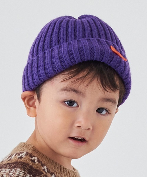 petit main(プティマイン)の「【撥水】アソートビーニー(ニットキャップ/ビーニー・キッズ・パープル/ライトピンク/ライトグリーン/ブラック/アイボリー/ベージュ・50cm/52cm/54cm)」の10枚目の写真