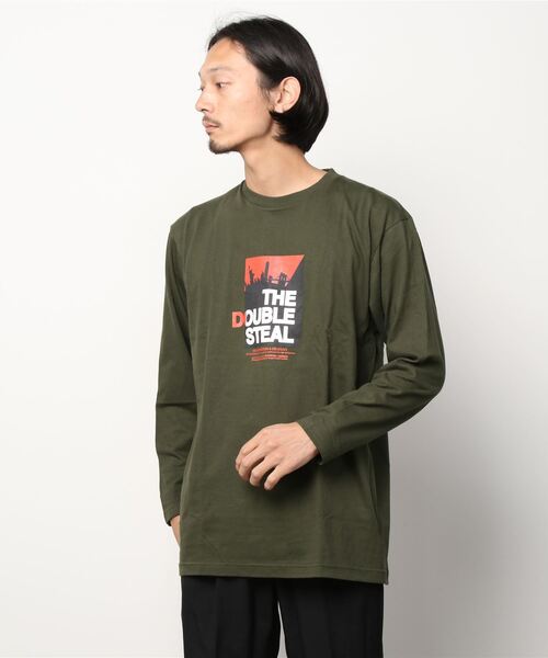 DOUBLE STEAL（ダブルスティール）の「NY City Logo 長袖Tシャツ（Tシャツ/カットソー・メンズ・ホワイト/ブラック/アーミー・MEDIUM/LARGE/X-LARGE）」の14枚目の写真