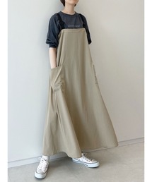 Samansa Mos2 blue | ベルトジャンスカ(ジャンパースカート)