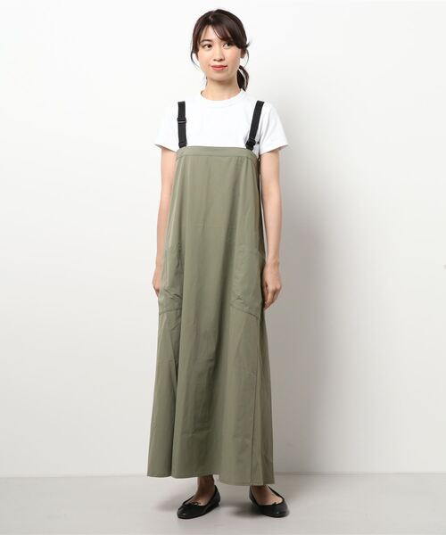 Samansa Mos2 blue（サマンサモスモスブルー）の「ベルトジャンスカ（ジャンパースカート・レディース・ベージュ/ブラック/カーキ・ﾌﾘ-）」の6枚目の写真