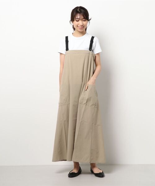 Samansa Mos2 blue（サマンサモスモスブルー）の「ベルトジャンスカ（ジャンパースカート・レディース・ベージュ/ブラック/カーキ・ﾌﾘ-）」の7枚目の写真