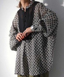 ×シースルーレースシャツ