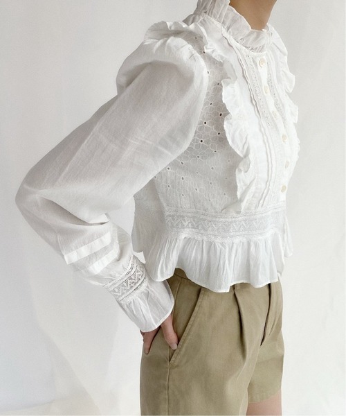 Charles Chaton（シャルルシャトン）の「コットンフリルブラウス（シャツ/ブラウス・レディース・ホワイト・FREE）」の4枚目の写真