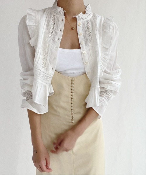 Charles Chaton（シャルルシャトン）の「コットンフリルブラウス（シャツ/ブラウス・レディース・ホワイト・FREE）」の9枚目の写真