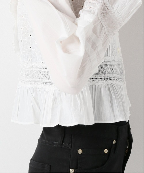 Charles Chaton（シャルルシャトン）の「コットンフリルブラウス（シャツ/ブラウス・レディース・ホワイト・FREE）」の3枚目の写真