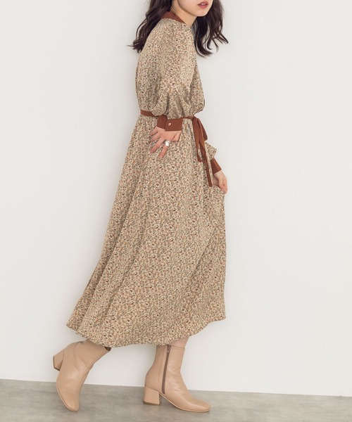 w closet（ダブルクローゼット）の「パイピングワンピース（ワンピース・レディース・ブラウン/ブラック/ベージュ/グリーン/グレイッシュベージュ/ブラック系その他/オレンジ/アイボリー・FREE）」の17枚目の写真