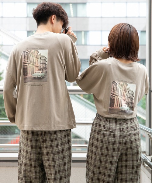 PairPair（ペアペア）の「バックフォトプリントロンT(ユニセックス)（Tシャツ/カットソー・メンズ・ベージュ/オートミール/スミクロ/グレイッシュブルー・FREE）」の20枚目の写真