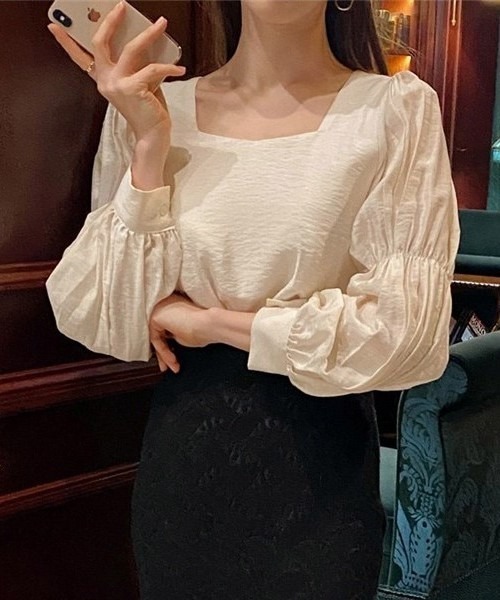 SONA（ソナ）の「SONYUNARA スクエアネックパフブラウス（シャツ/ブラウス・レディース・クリーム・FREE）」の8枚目の写真