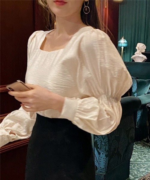 SONA（ソナ）の「SONYUNARA スクエアネックパフブラウス（シャツ/ブラウス・レディース・クリーム・FREE）」の9枚目の写真