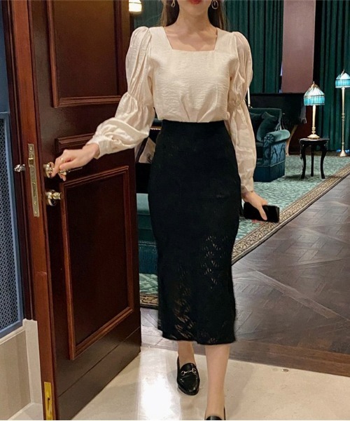 SONA（ソナ）の「SONYUNARA スクエアネックパフブラウス（シャツ/ブラウス・レディース・クリーム・FREE）」の10枚目の写真