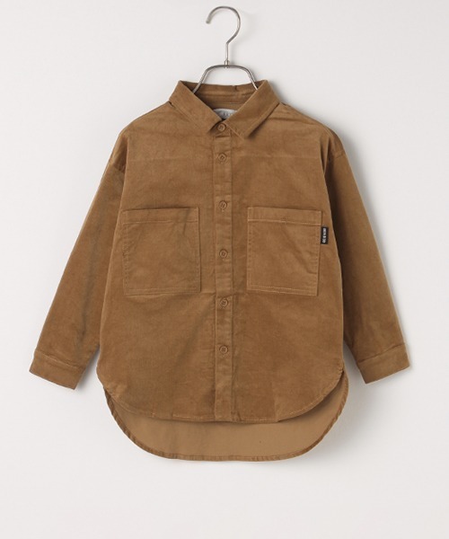 b・ROOM（ビールーム）の「コーデュロイビッグシルエット長袖シャツ（シャツ/ブラウス・キッズ・ネイビー/キャメル/ブルーグレー/アイボリー・100cm/120cm/90cm/110cm/130cm）」の4枚目の写真
