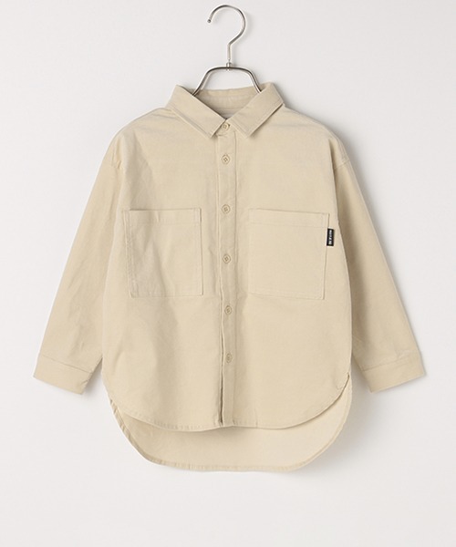 b・ROOM（ビールーム）の「コーデュロイビッグシルエット長袖シャツ（シャツ/ブラウス・キッズ・ネイビー/キャメル/ブルーグレー/アイボリー・100cm/120cm/90cm/110cm/130cm）」の2枚目の写真