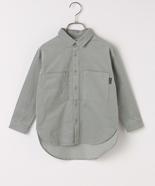 b・ROOM（ビールーム）の「コーデュロイビッグシルエット長袖シャツ（シャツ/ブラウス・キッズ・ネイビー/キャメル/ブルーグレー/アイボリー・100cm/120cm/90cm/110cm/130cm）」の3枚目の写真