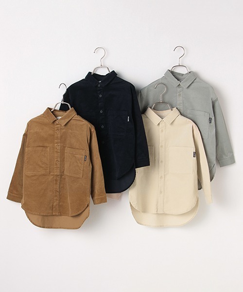 b・ROOM（ビールーム）の「コーデュロイビッグシルエット長袖シャツ（シャツ/ブラウス・キッズ・ネイビー/キャメル/ブルーグレー/アイボリー・100cm/120cm/90cm/110cm/130cm）」の13枚目の写真