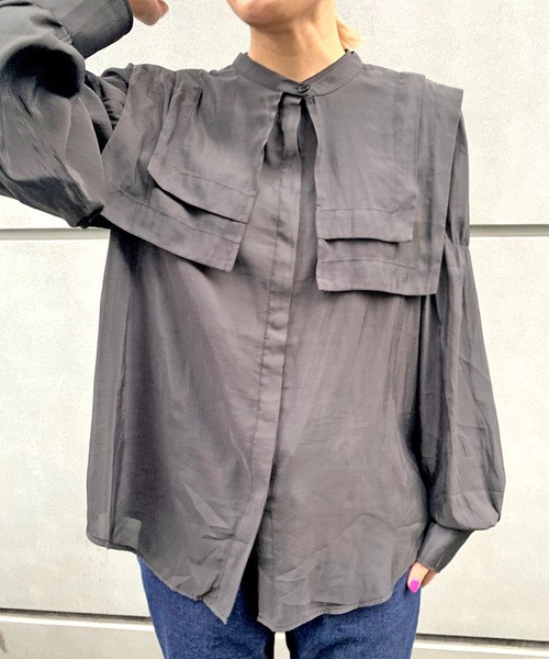 Omekashi（オメカシ）の「襟付ブラウス（シャツ/ブラウス・レディース・ブラック/オフホワイト/アイボリー/ホワイト・FREE）」の12枚目の写真