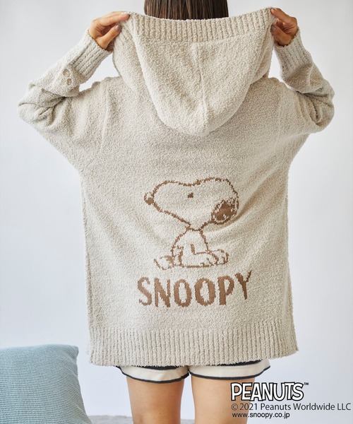ピーナッツ/PEANUTS】スヌーピー刺繍ふわふわニットパーカー