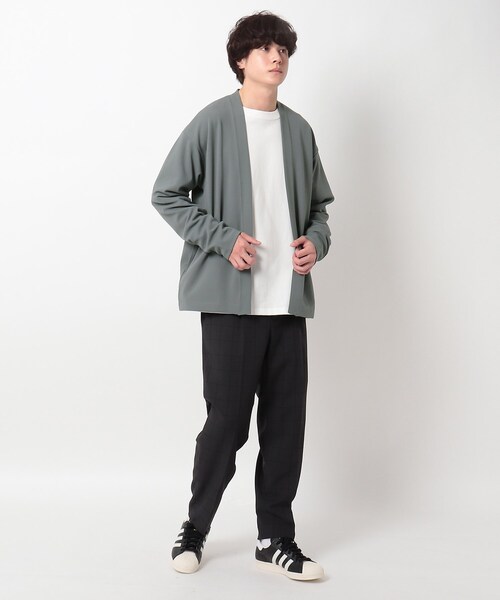 OPAQUE.CLIP（オペークドットクリップ）の「◆梨地ジョーゼットボタンレスカーディガン（カーディガン/ボレロ・メンズ・ブラック/グリーン/キャメル・02/03/04）」の8枚目の写真