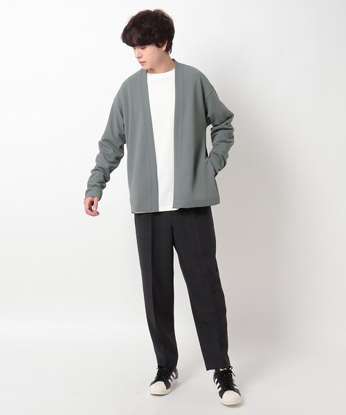 OPAQUE.CLIP（オペークドットクリップ）の「◆梨地ジョーゼットボタンレスカーディガン（カーディガン/ボレロ・メンズ・ブラック/グリーン/キャメル・02/03/04）」の14枚目の写真