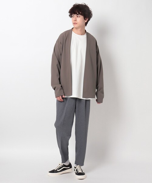 OPAQUE.CLIP（オペークドットクリップ）の「◆梨地ジョーゼットボタンレスカーディガン（カーディガン/ボレロ・メンズ・ブラック/グリーン/キャメル・02/03/04）」の4枚目の写真