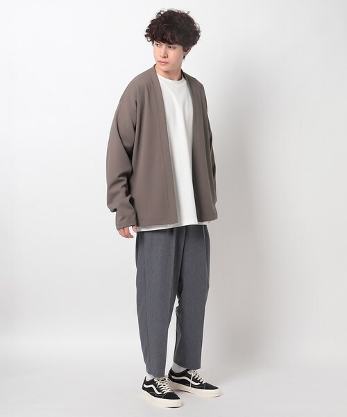 OPAQUE.CLIP（オペークドットクリップ）の「◆梨地ジョーゼットボタンレスカーディガン（カーディガン/ボレロ・メンズ・ブラック/グリーン/キャメル・02/03/04）」の6枚目の写真