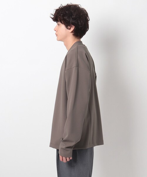 OPAQUE.CLIP（オペークドットクリップ）の「◆梨地ジョーゼットボタンレスカーディガン（カーディガン/ボレロ・メンズ・ブラック/グリーン/キャメル・02/03/04）」の10枚目の写真