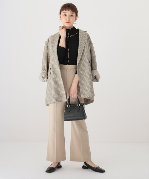 Simplicite(サンプリシテ)の「ワッフルパイピング プルオーバー◆(Tシャツ/カットソー・レディース・ブラック/ベージュ・FREE)」の10枚目の写真